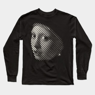 Girl with Pearl Earring in Diagonal Stripes Anamorphic Pop Art Long Sleeve T-Shirt